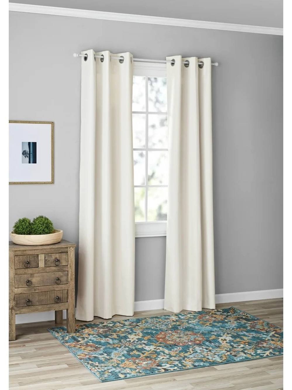 Mainstays Textured Solid Blackout Grommet Curtain Panel Pair, 2 Panels, 37”x84”